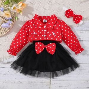 Baby Girl Long-sleeve Bowknot Lace Mesh Party Dress (size: 9-12 m, 12-18m)